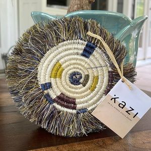 🌿 Kazi Colorful Woven Coasters, 4 Pieces, NWT